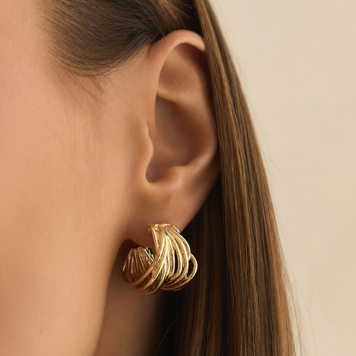 Złote kolczyki Leaf N°2