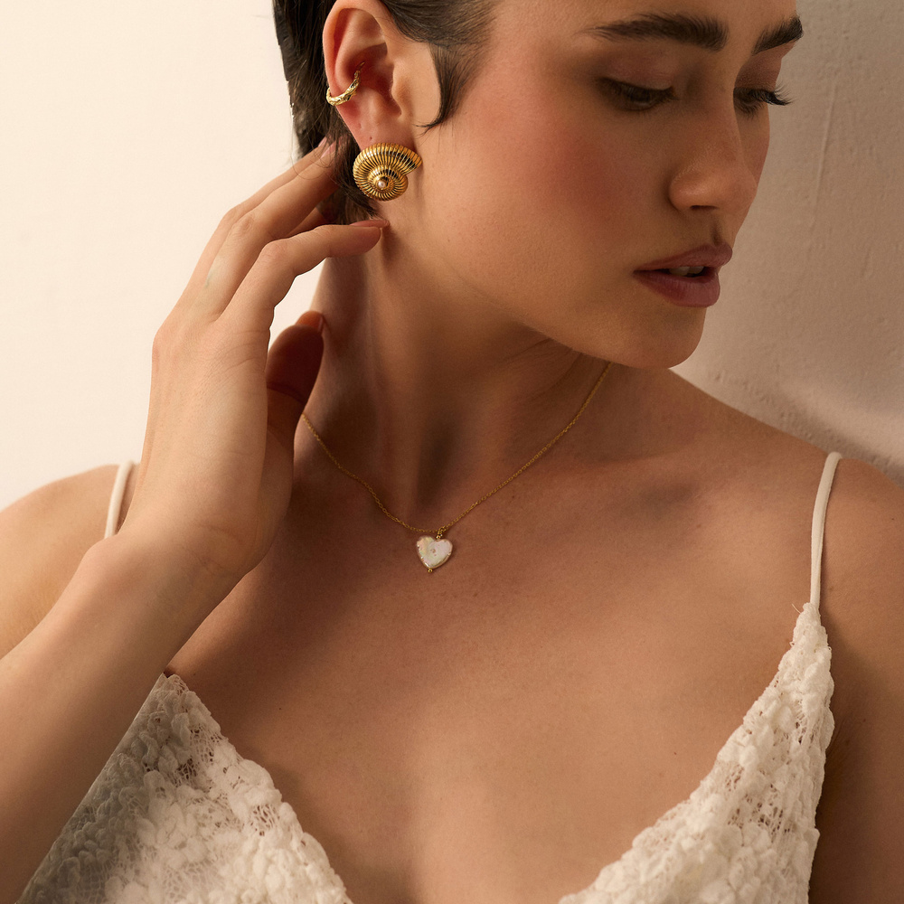 Złote kolczyki Seashell