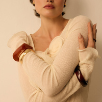 Złota sztywna bransoletka Bold N°2