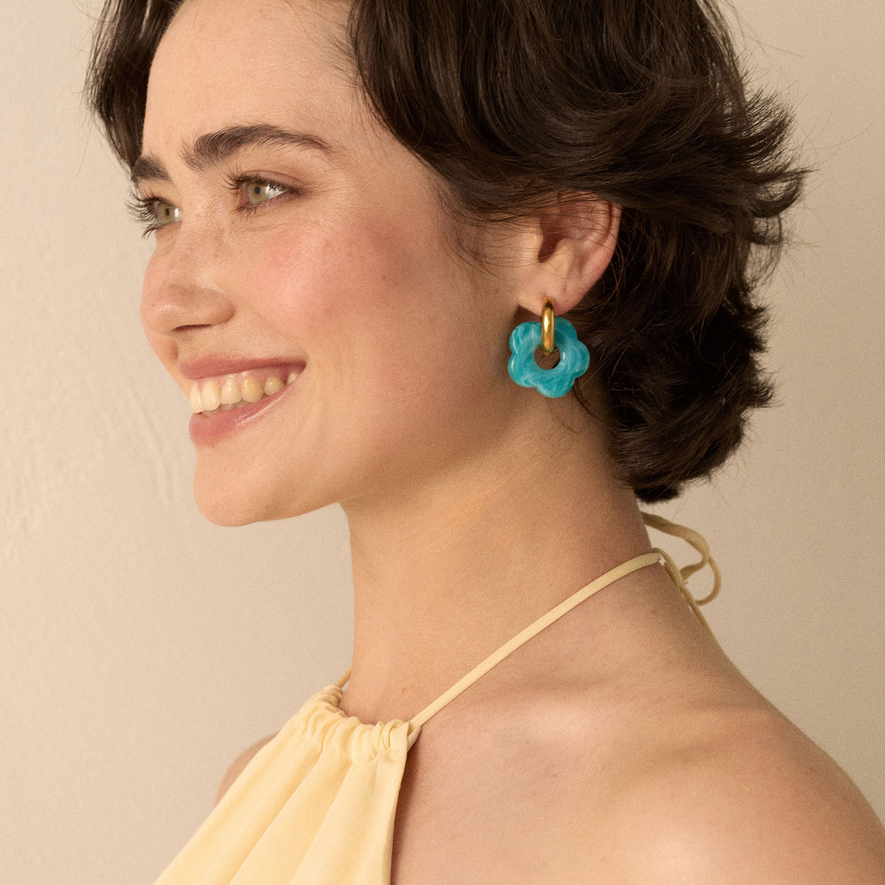 Złote kolczyki Fiore Ocean