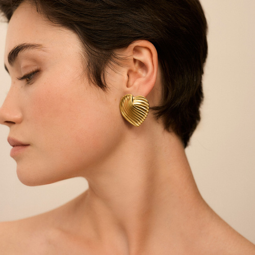 Złote kolczyki vintage serca Hearts N°2