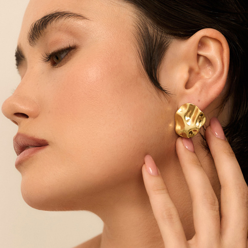 Złote kolczyki Wavy