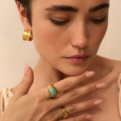 Złote kolczyki Leaf N°3