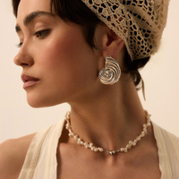 Srebrne kolczyki muszle Mermaid