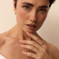 Złoty pierścionek z cyrkoniami Libra