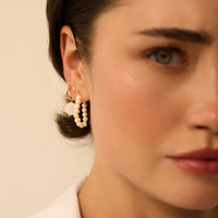 Złote kolczyki z perłami naturalnymi Pure N°2