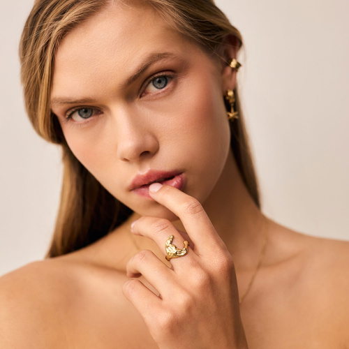 Złoty pierścionek LUNA