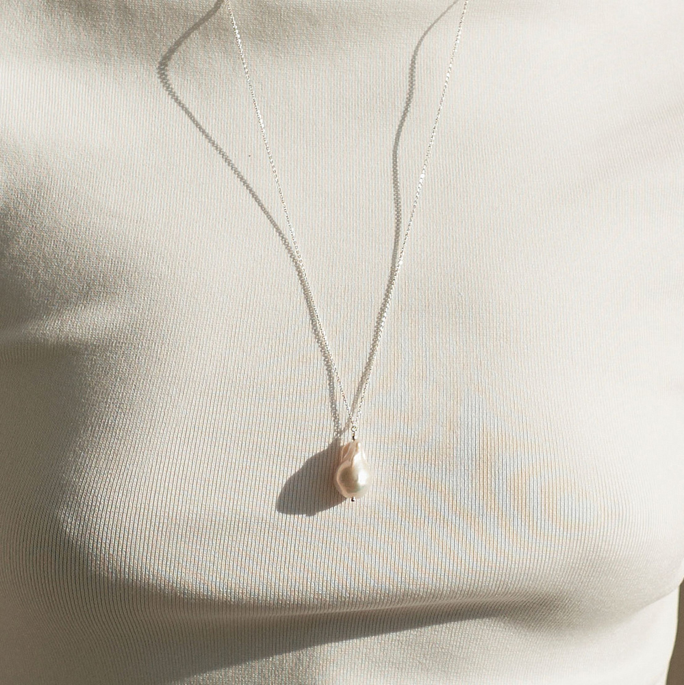 Srebrny naszyjnik Baroque Pearl