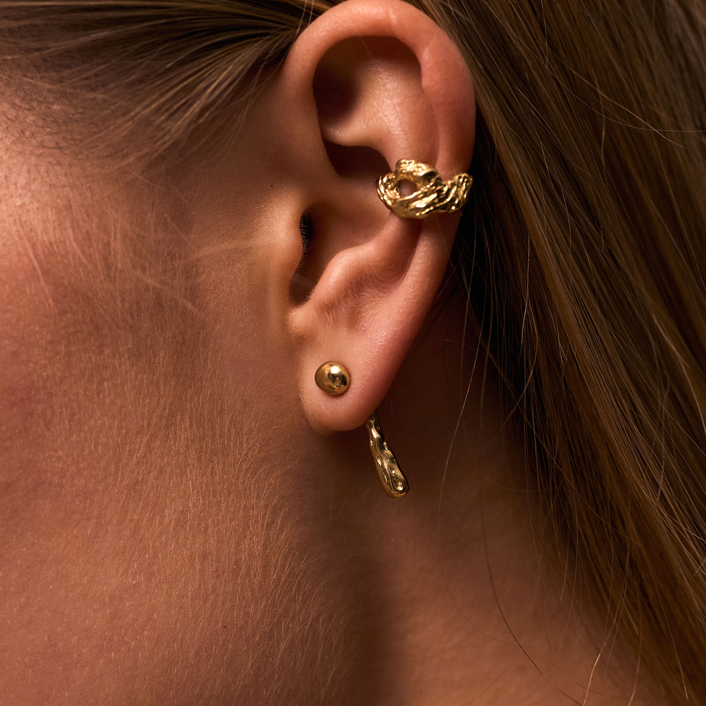 Złote kolczyki krople DRIP