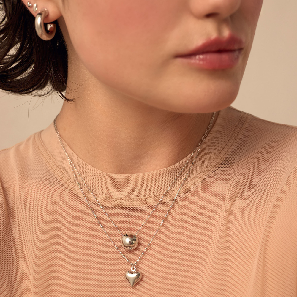 Srebrny naszyjnik Chunky Heart (srebro 925) 