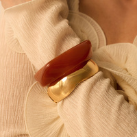 Złota sztywna bransoletka Bold N°2