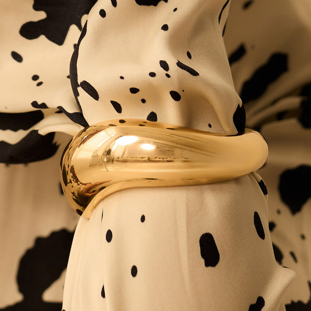 Złota sztywna bransoletka Bold N°2