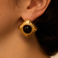 Złote kolczyki vintage Noir