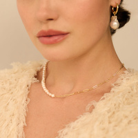 Złoty naszyjnik z perłami naturalnymi Whisper