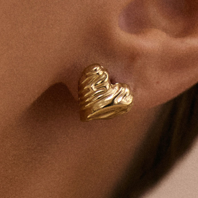 Złote kolczyki Mini Hearts N°3