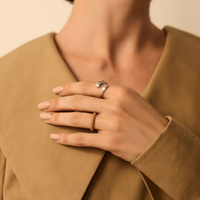 Srebrny regulowany pierścionek Gemini N°3