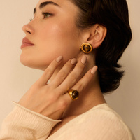 Złote kolczyki vintage Noir N°3