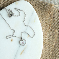 Srebrny naszyjnik z masą perłową Pinky Love