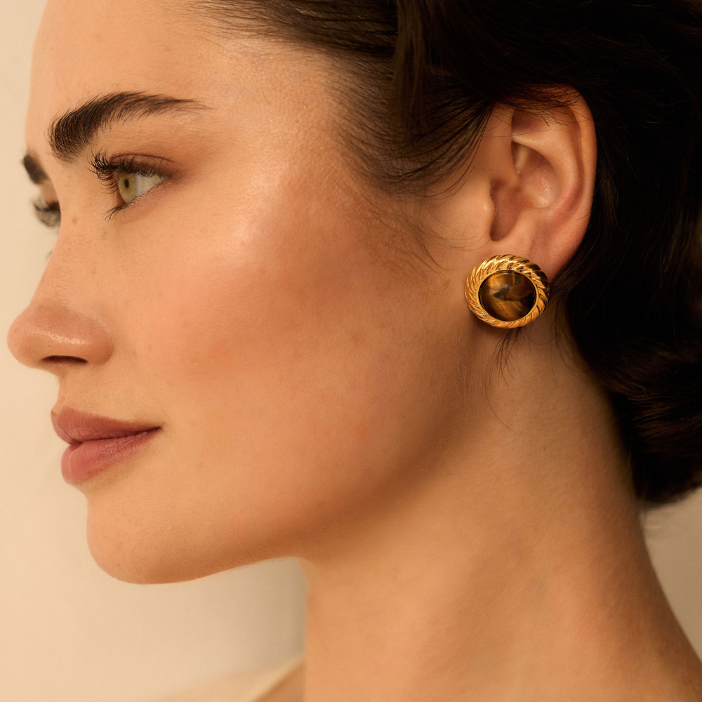 Złote kolczyki vintage Noir N°3