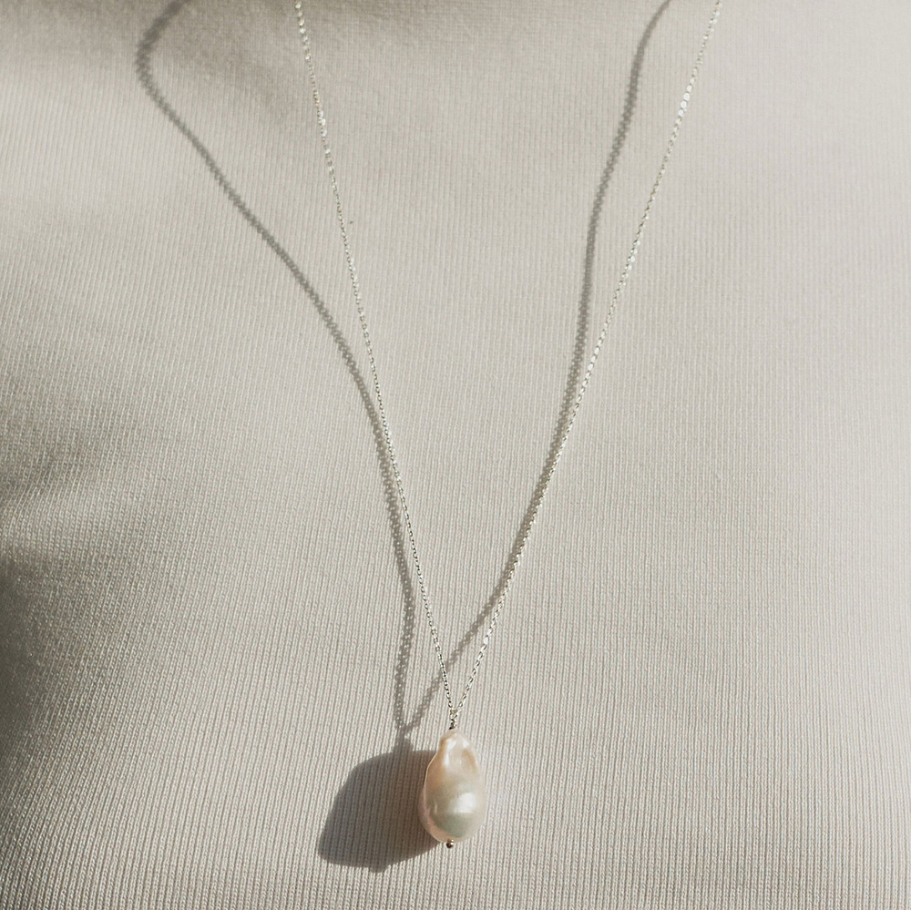 Srebrny naszyjnik Baroque Pearl
