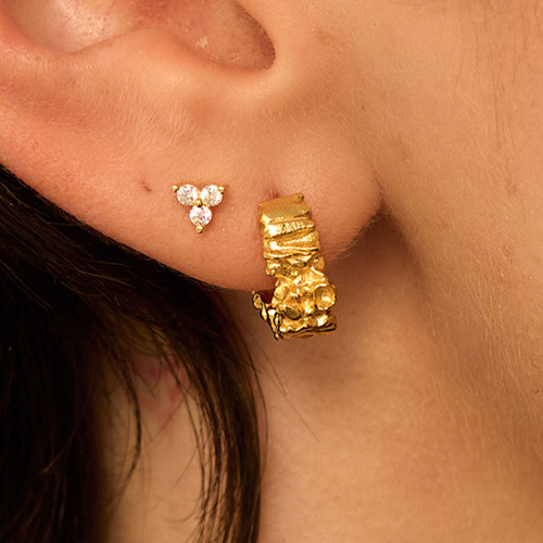 Złote gniecione kolczyki Hope (srebro 925)