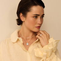 Złoty naszyjnik z perełek imitowanych 