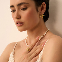 Złote kolczyki Starfish N°2