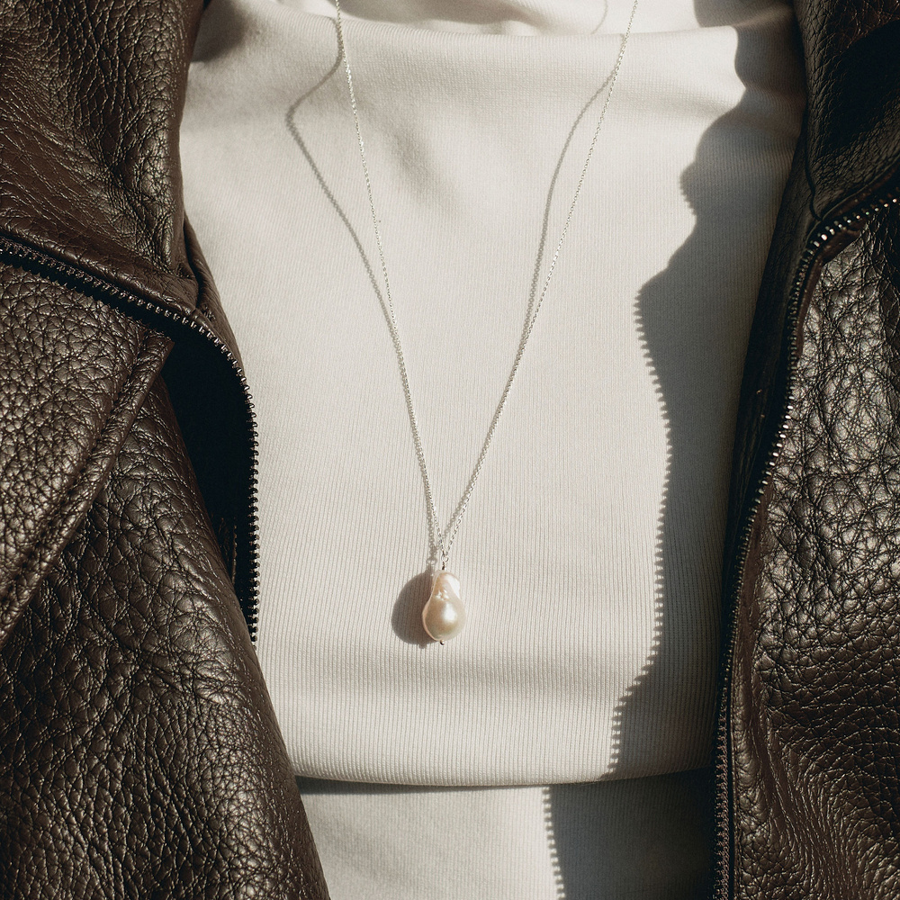 Srebrny naszyjnik Baroque Pearl
