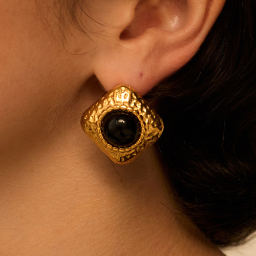 Złote kolczyki vintage Noir