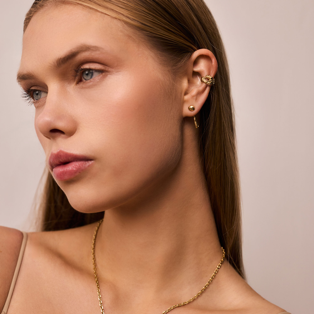 Złote kolczyki DRIP