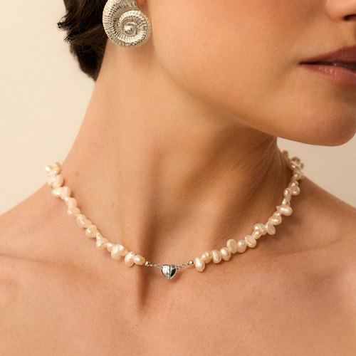 Srebrny naszyjnik z pereł naturalnych Oceana