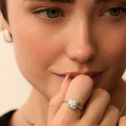 Srebrny pierścionek z Moissanitem (srebro 925) Promise N°2