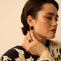 Złote kolczyki vintage Noir N°2