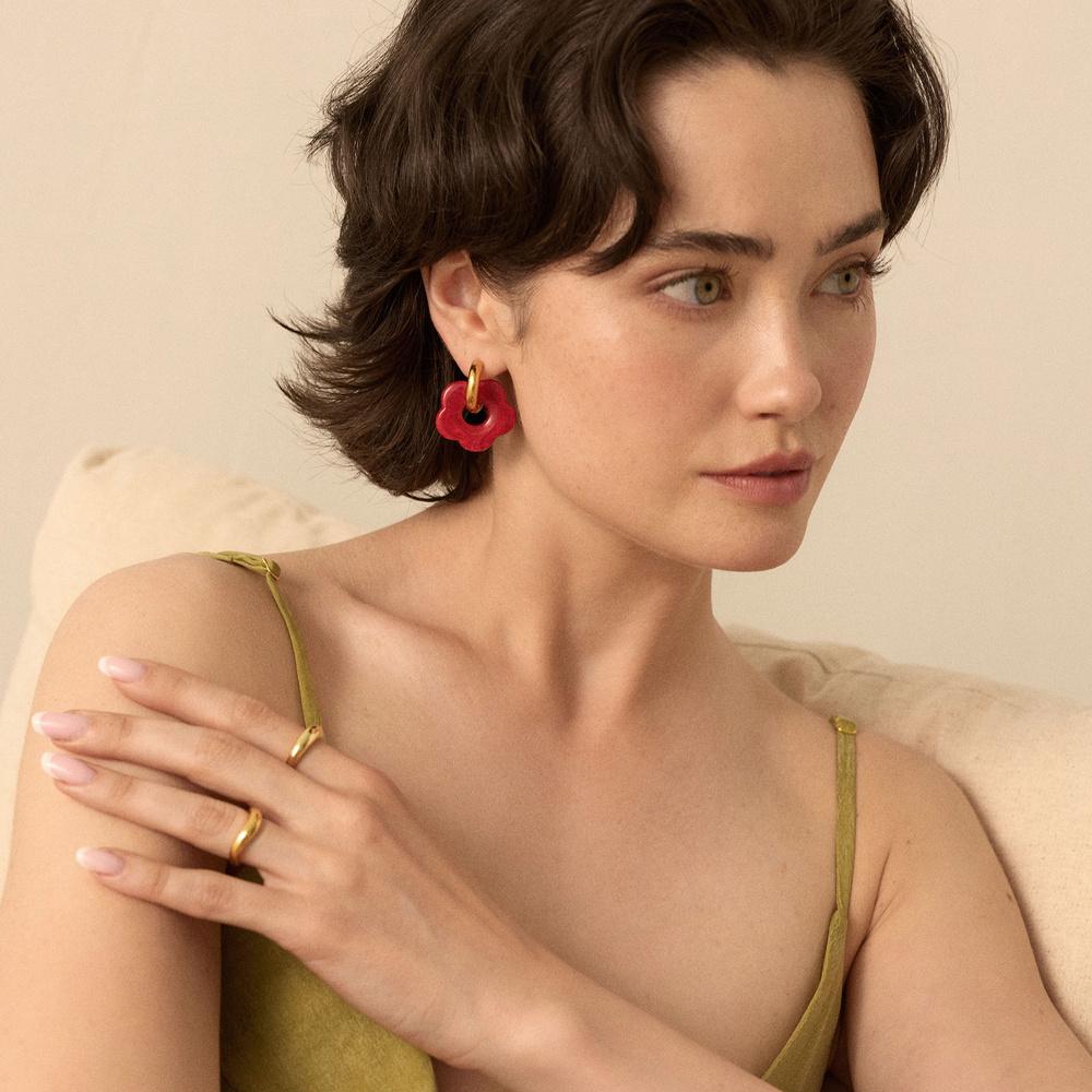 Złote kolczyki Fiore Cherry