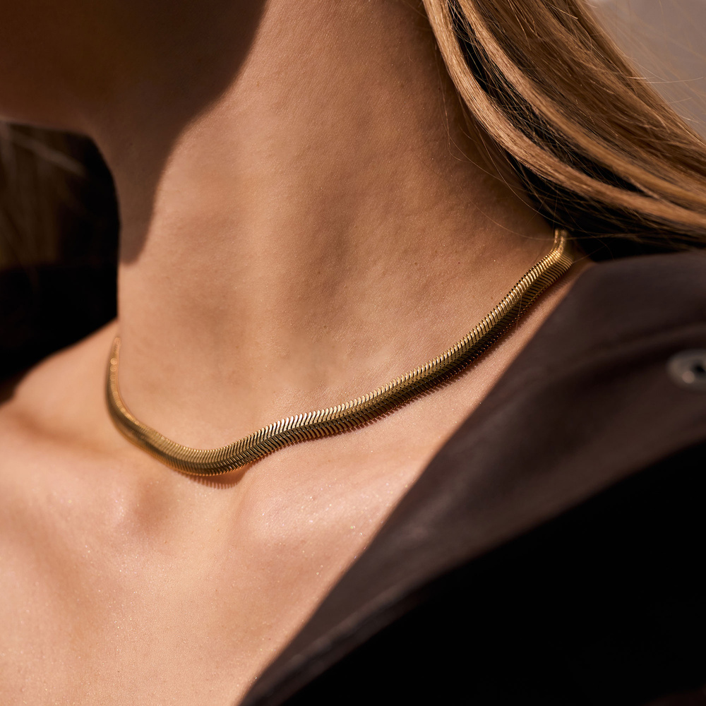 Złoty naszyjnik żmijka Gravity