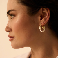 Złote kolczyki z perłami naturalnymi Pure N°2