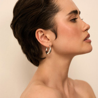 Srebrne kolczyki koła Lunar