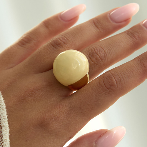 Złoty pierścionek z emalią Aurum Butter