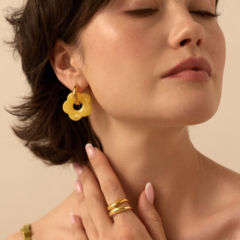 Złote kolczyki Fiore Butter