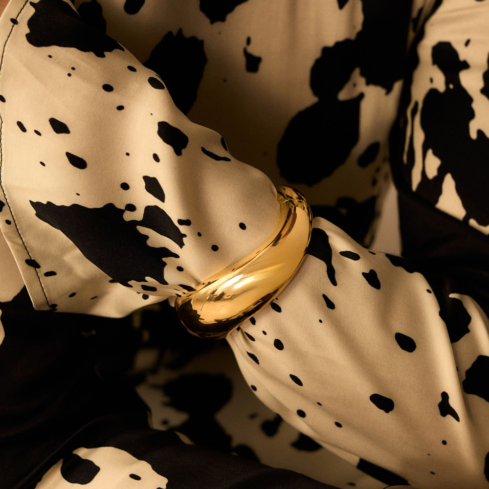 Złota sztywna bransoletka Bold N°2