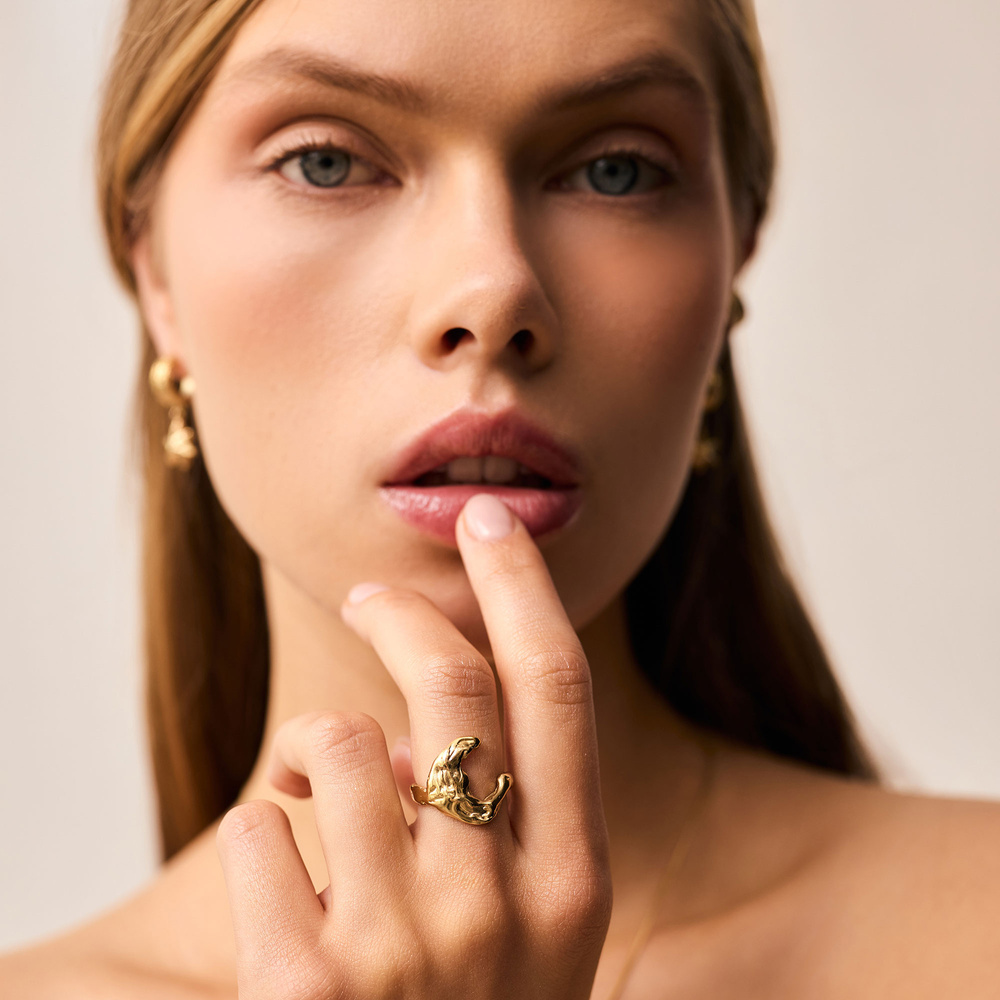 Złoty pierścionek LUNA