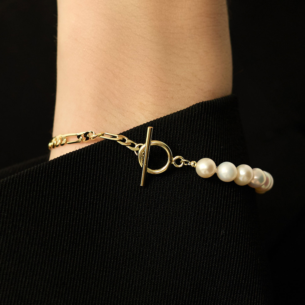 Złota bransoletka z perłami Whisper N°2