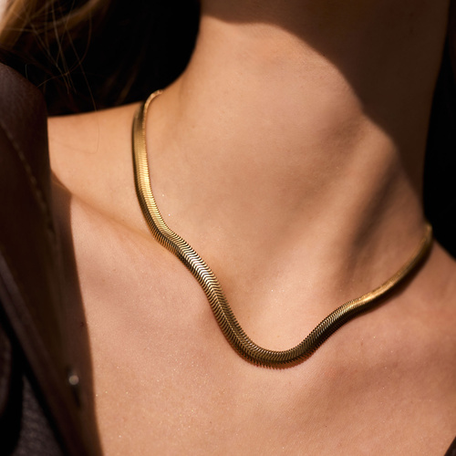 Złoty naszyjnik żmijka Gravity