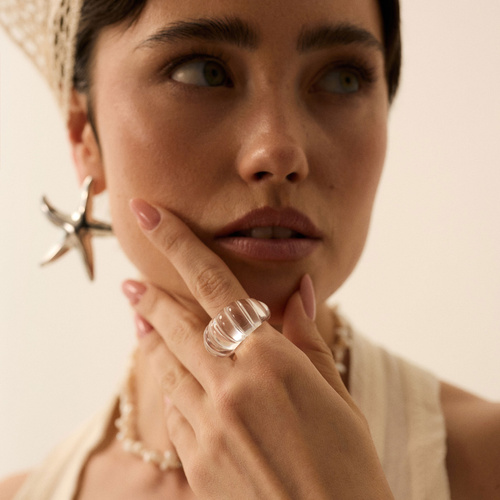 Pierścionek z żywicy epoksydowej Musa Ice