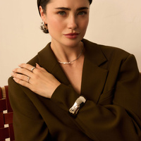 Srebrny naszyjnik z perłami naturalnymi Whisper