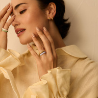 Złoty pierścionek z fioletową emalią Lily