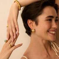 Złote kolczyki Leaf N°3