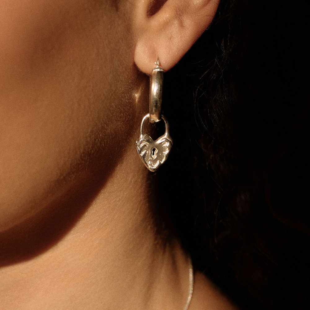 Srebrne kolczyki Love Lock