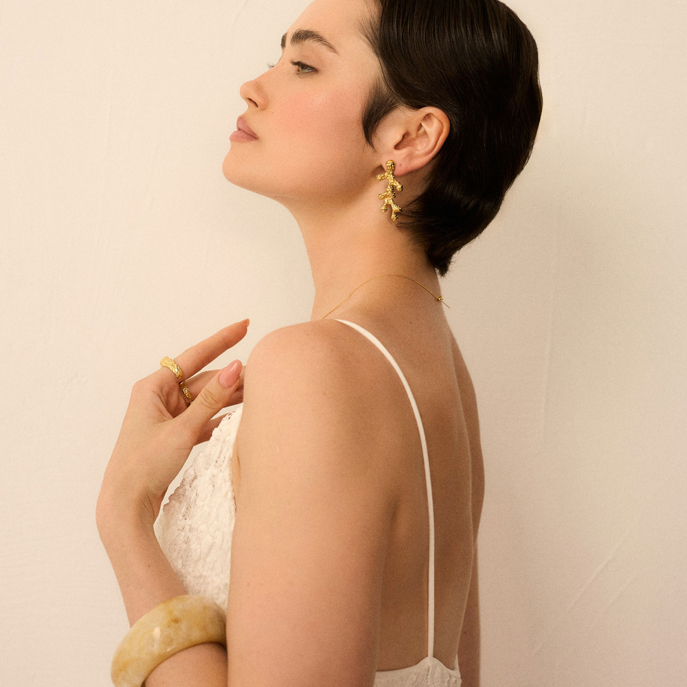 Złote kolczyki Coral Reef