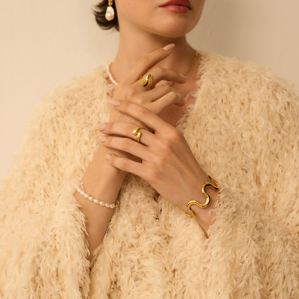 Złoty regulowany pierścionek Gemini N°3